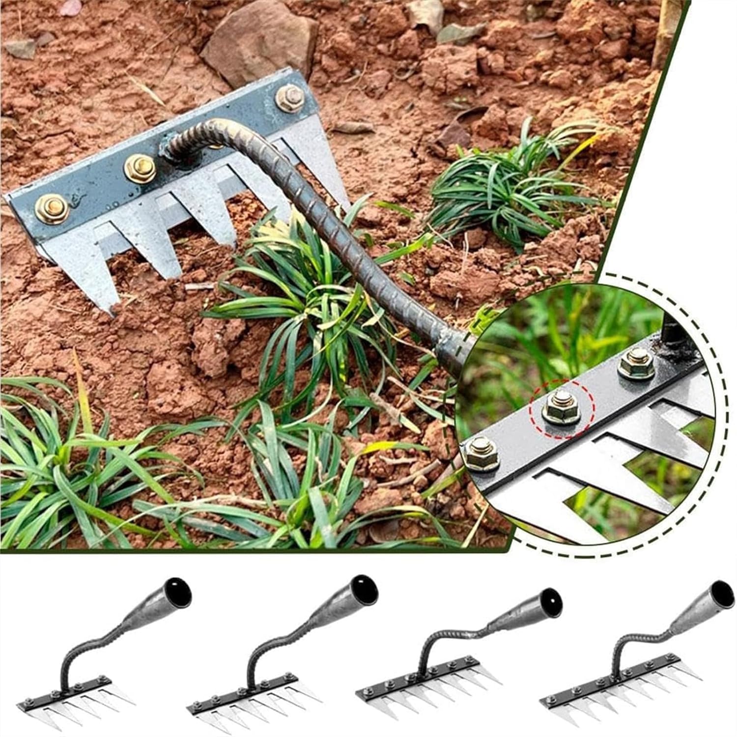 5/6/7/8 Teeth Metal Rake Garde - Agriculture Farming Hand Tools ulasan dan harga