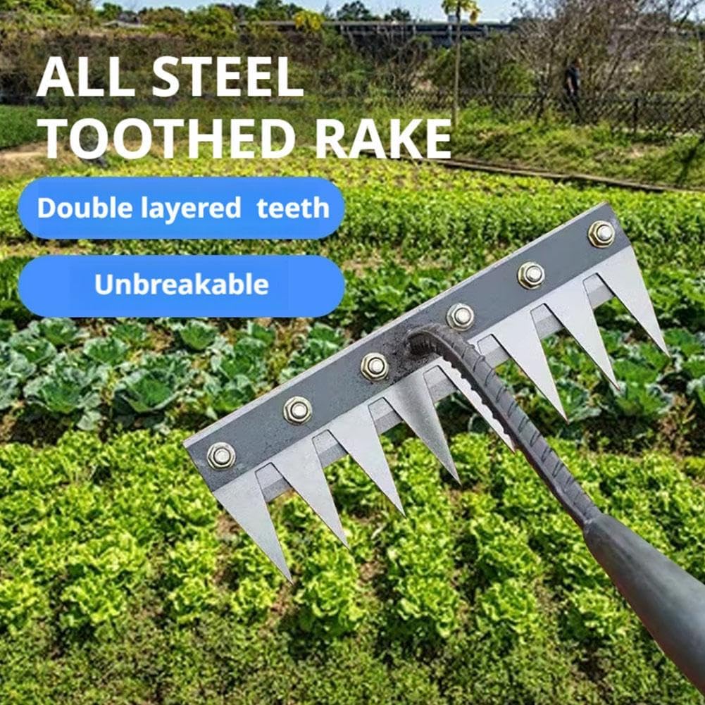 5/6/7/8 Teeth Metal Rake Garde - Agriculture Farming Hand Tools ulasan dan harga